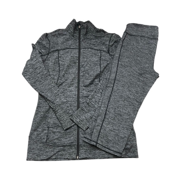 Old Navy Tops - Old Navy, active large charcoal gray zip up jacket legging capris set